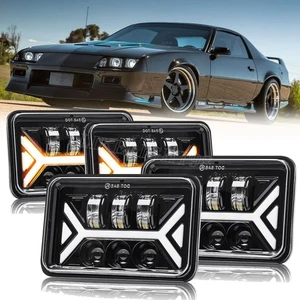Faros LED de haz alto/bajo H4 Fit Chevrolet Camaro Iroc-Z Z28 1982-1992 4 piezas 4x6" - Imagen 1 de 8