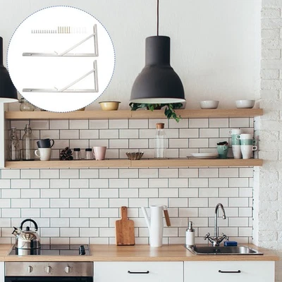 2 Pcs Scaffali Per Il Muro Staffa Di Supporto Sullo Scaffale - Immagine 1 di 4