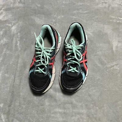 亚瑟士 Gel Lyte 33 2 跑步鞋女式 9 码黑色珊瑚蓝绿色运动鞋 — 第 1/4 张图片