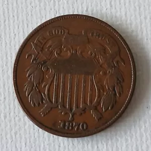 1870 2 Cent Piece Two Cent Piece VF. - Picture 1 of 2