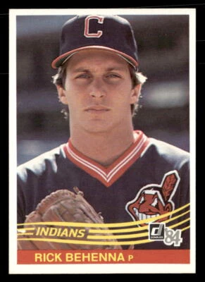 Rich Behenna 1984 Donruss Rookie Card #346 Cleveland Indians - Image 1 of 2