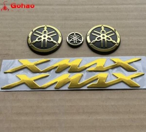 Gold Kits Xmax Sticker + 3D "Forks" Emblem Badge for XMAX250 300 Scooters - Picture 1 of 6