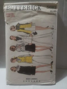Butterick Sewing Pattern 5683 Misses Jacket Skirt Pants Blouse Sz 13 Partial Cut - Picture 1 of 5