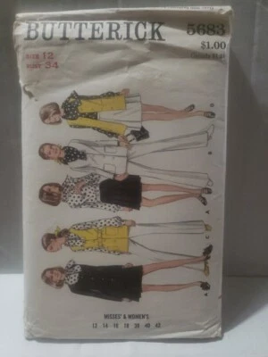 Butterick Sewing Pattern 5683 Misses Jacket Skirt Pants Blouse Sz 13 Partial Cut - Image 1 of 4