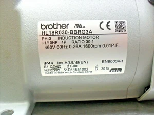 brother 18R030-BBRG3A - PH3 - RATIO 30:1 INDUCTION MOTOR 3/4" Shaft - Picture 1 of 4