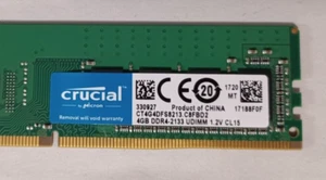 Crucial 8GB KIT (4GBx2) PC4-17000 DDR4-2133MHz Desktop RAM Memory - Picture 1 of 3