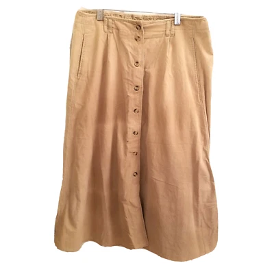 VTG J Jill Maxi Skirt Corduroy Sz 18 Tan Pockets  Button Down Granny Core Midi Foto 1 de 4
