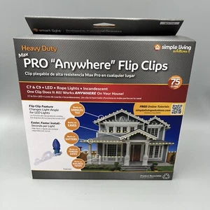75 Light Clips! Heavy Duty Max Pro Anywhere Flip Clips, Simple Home Solutions - Picture 1 of 8