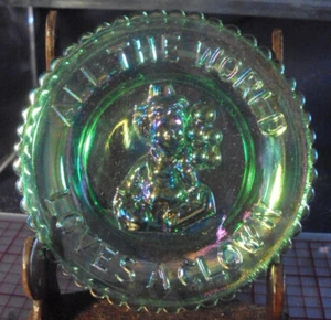 Mosser green carnival clown plate 3.5" All the world loves a clown - Picture 1 of 3