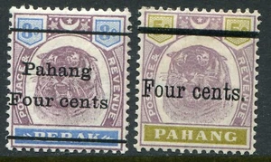 Malaysia (Pahang) 1899 Zuschlag 4c SG 25 & 28 Falz postfrisch (Kat. 53€) 'B' - Bild 1 von 2