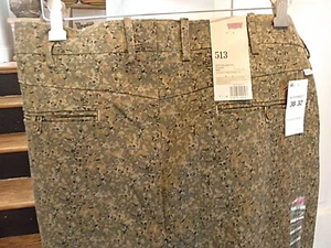 Levis 513 Slim Hose Straight Fit Hose Spivey Camo Beet Braun & Grün 38X32 - Bild 1 von 9
