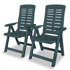 Folding Recliner Chairs Outdoor Relaxing Plastic Chair Patio Garden Seat 2pcs