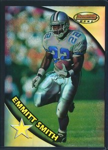 Emmitt Smith 1997 Bowman's Best Refractor Super Jumbo 5x7 Card *1942