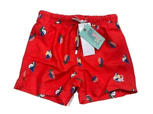 Surfcuz Swim Boys Pull on Shorts Red Lined Size 4 T NWT - Picture 1 of 9