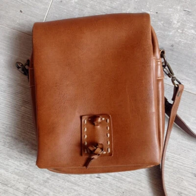 Pochette vintage  sac épaule bandouliére simili cuir marron homme - Photo 1/4