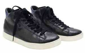 Armani Jeans Zapatillas Hombre UK 9 Tobillos Redondos Negro Cordones Casual - Imagen 1 de 13