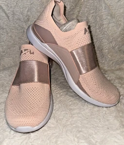 NEW APL Athletic Propulsion Labs Techloom Bliss Sneakers Tan Rose Dust White 7.5 - Picture 1 of 5