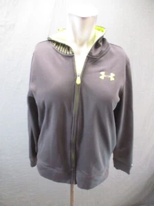 Under Armour Size L Kids Gray Full Zip Pocket Fleece Lined Athletic Jacket 881 - Picture 1 of 10