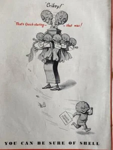1936 ADVERT BE SURE OF SHELL PETROL PUMP MUM + CHILDREN - Picture 1 of 2