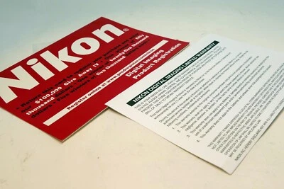 Nikon Coolpix 4200 camera warranty instructions information card - Image 1 of 3