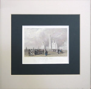 Antiguo grabado 1834 TORRE DE IVAN VELEKOV AG Vickers H Wallis sin marco mate - Imagen 1 de 8