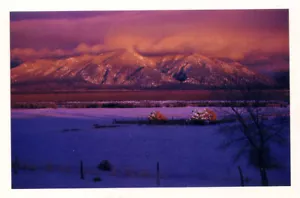Tarleton's Field, Taos, Nuevo México 1949 Montañas y Puesta de Sol POSTAL - Imagen 1 de 1