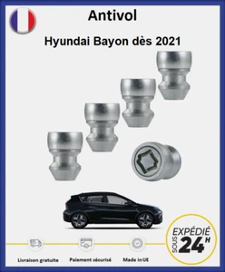 Ecrous antivol de roues Hyundai Bayon dès 2021 (4 écrous antivol + 2 douilles) - Picture 1 of 6