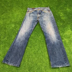 Jeans Lee 101B de colección para hombre 30x34 rectos regulares desteñidos azul denim años 60 70 - Imagen 1 de 16