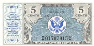 USA / MPC 5 Cents 1947 Series 472 Plate # 46 Uncirculated Banknote M6 - Picture 1 of 2