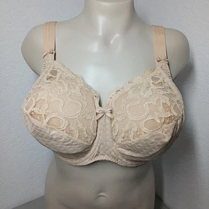 Prima Donna Madison Side Support Wire Bra Unpadded Cafe Latte 44G Lace Bows - Picture 1 of 14