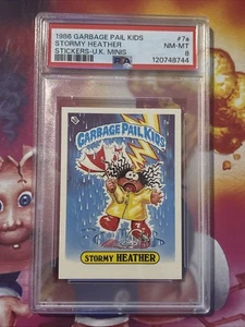 Topps OS1 Garbage Pail Kids 1st Series 1 STORMY HEATHER #7a u.k. Minis PSA 8 - Picture 1 of 2
