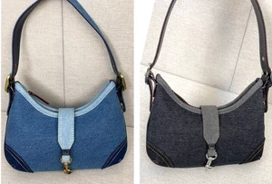 COACH CW642 Hamptons Hobo Bag Shoulder Bag ( Denim Blue / Denim Black ) Outlet - Picture 1 of 15