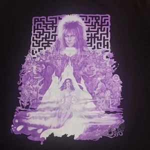 LABYRINTH - T-shirt nera Rock Me film Henson David Bowie, taglia adulto XL - Foto 1 di 3