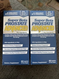 New Lot Of 2 Super Beta Prostate Advanced 60x2 120 Caplets Mens 10/2027 - Picture 1 of 2