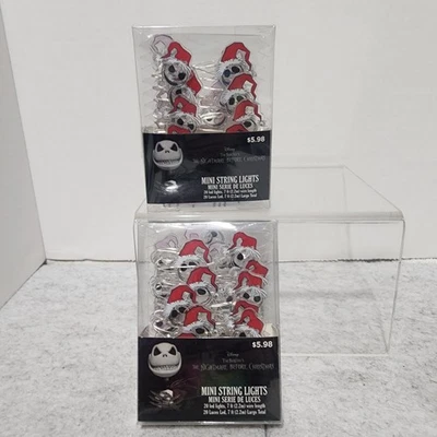 Jack Skellington Pesadilla antes de Navidad Mini Cadena Luces Lote de 2 NUEVO Foto 1 de 2