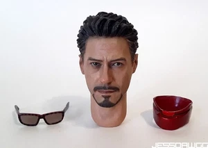 1/6 Tony Stark Kopf Skulptur Sonnenbrille MMS123 Hot Toys 12" Iron Man 2 Figuren MKIV - Bild 1 von 23