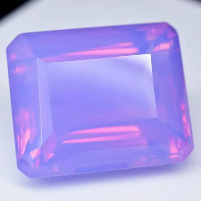 88.35 CT Large Ethiopian Purple-Pink Opal Emerald Cut Certified Loose Gemstone - Image 1 of 2