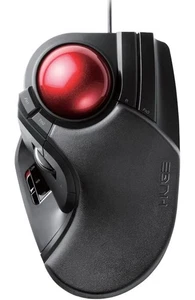 ELECOM HUGE Trackball Mouse, Wired, Finger-Operated, 8-Button Function, Palm... - Picture 1 of 7