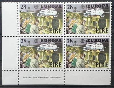 Ireland 1988 Transport & Communications 28p Corner Block 4 Irish EIRE Stamps MNH - Image 1 of 2