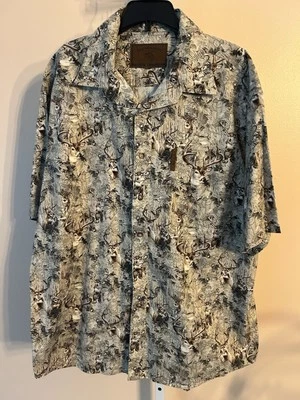 Camisa Clearwater Outfitters Para Hombre Grande Ciervo Camuflada Estampado Completo Informal Caza Foto 1 de 4