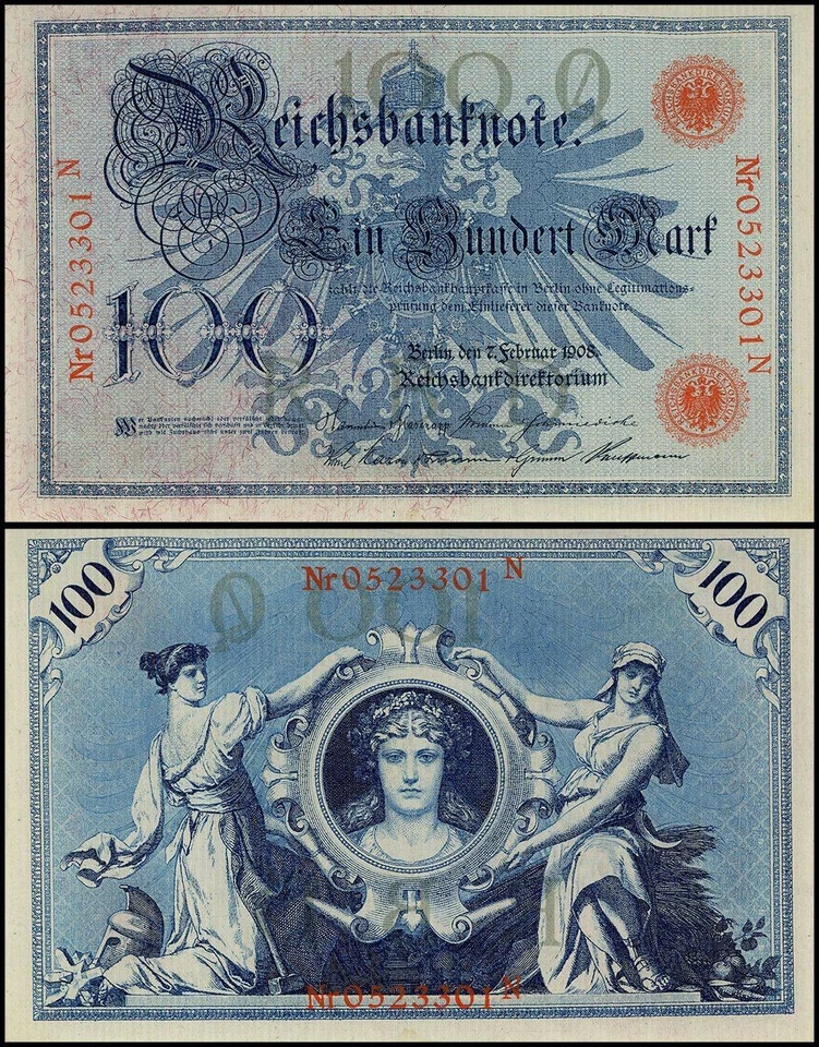 Alemania 100 marcos, 1908, P-33a, UNC Foto 1 de 1