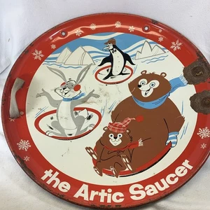 Vintage 1960’s The Artic Saucer Round Metal Snow Sled 26” - Picture 1 of 16