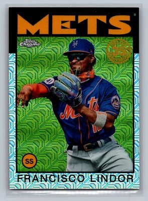 2021 Topps Update #86C-26 Francisco Lindor 1986 Topps Chrome - Image 1 of 2
