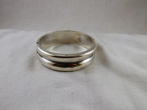Vintage Taxco Sterling Silber breiter gerippter Armreif Armband aufklappbar 20 mm 45,5 Gramm - Bild 1 von 9