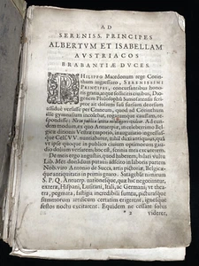 1600's book in Latin: "To Serene Princes Albert and Isabella, Austria, Duke of." - Picture 1 of 12
