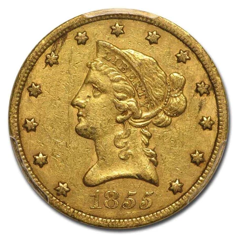 1855 $10 Liberty Gold Eagle XF - SKU#57040 Cover