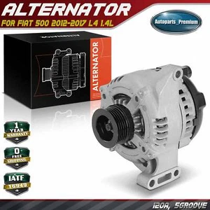 New Alternator for Fiat 500 2012-2017 L4 1.4L 120Amp 12Volt CW 5-Groove Pulley - Picture 1 of 9