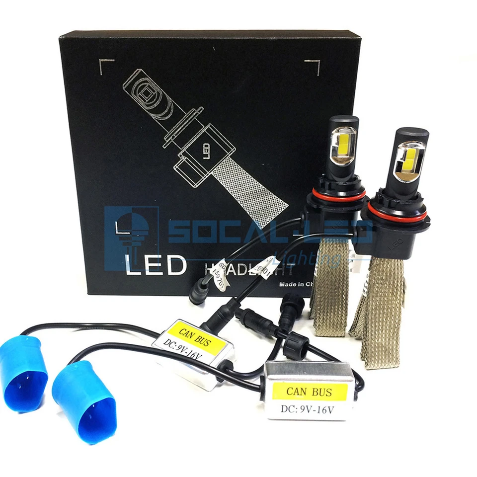 Kit de faros LED sin ventilador HB5 9007 6000K blanco conversión Canbus bombillas altas/bajas H/L Foto 1 de 4