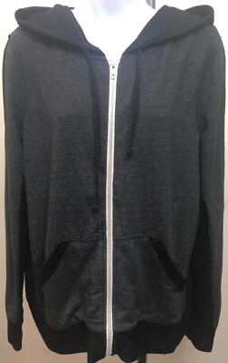 Abbot & Main Venice Beach Hoodie Sweat shirt Charcoal/Black  Zip Up Sz MEDIUM - Image 1 of 4