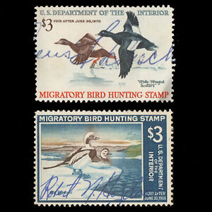 US # RW34 & RW36 Migratory Bird / Duck Hunting Stamps signed CV$20